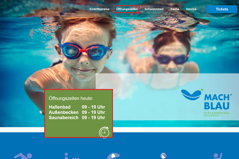 Öffnungszeiten von mach blau Öffnungszeiten von mach blau